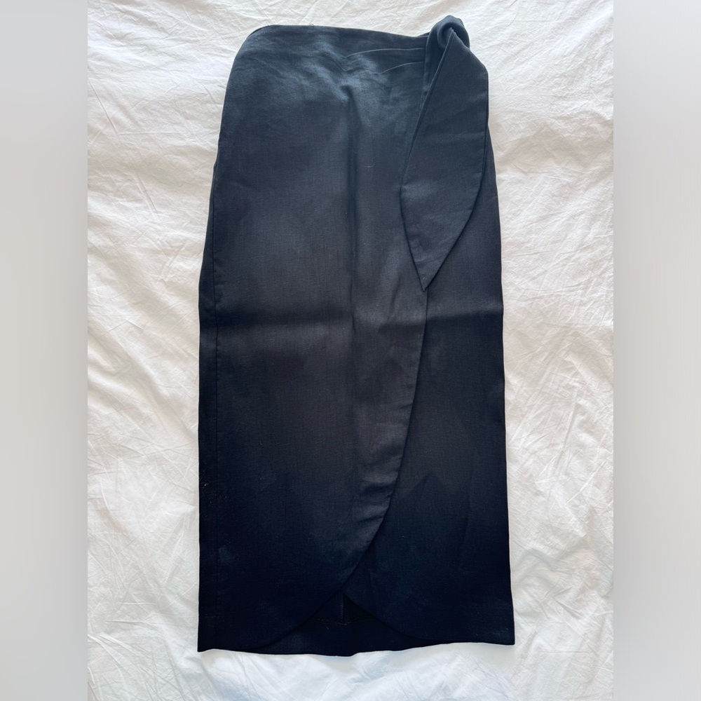 MANGO Linen Wrap Skirt